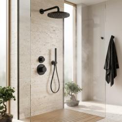 aquanello-eternal-built-in-thermostatic-shower-set-matte-black-25cm